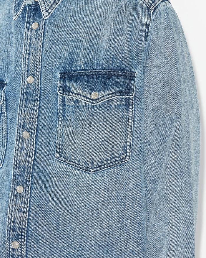 Isabel Marant Chemise En Lyocell Uni Tailly Homme Bleu Clair