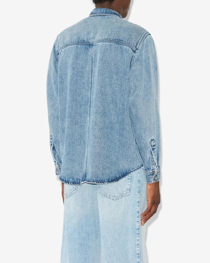 Isabel Marant Chemise En Lyocell Uni Tailly Homme Bleu Clair