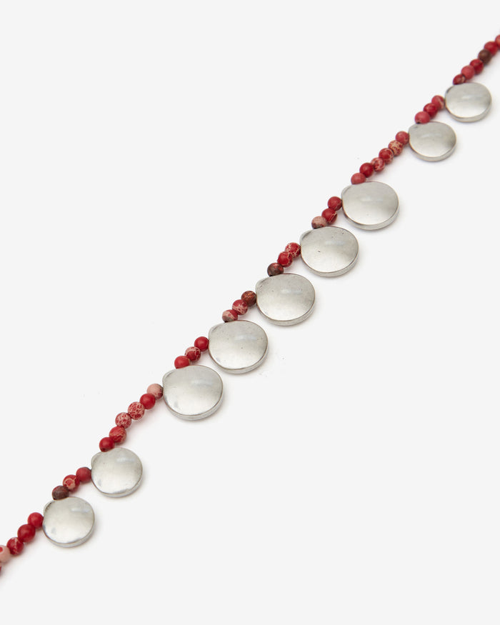 Isabel Marant COLLIER ADRIEL Femme Rouge Rio-argenté