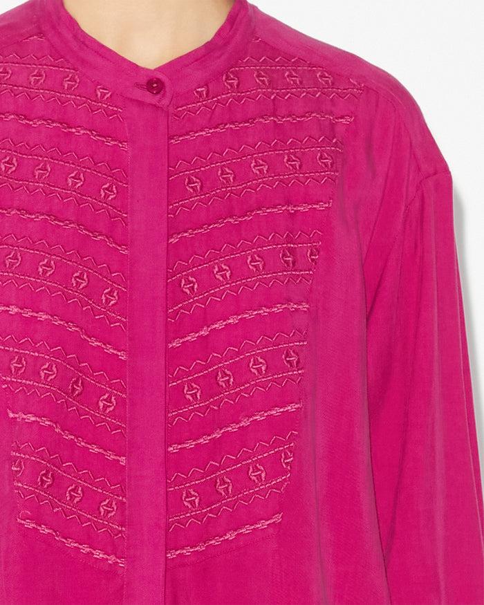 Isabel Marant Haut En Tencel Uni BRITTEN Femme Violet