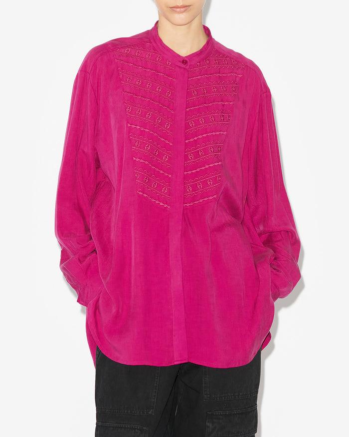 Isabel Marant Haut En Tencel Uni BRITTEN Femme Violet