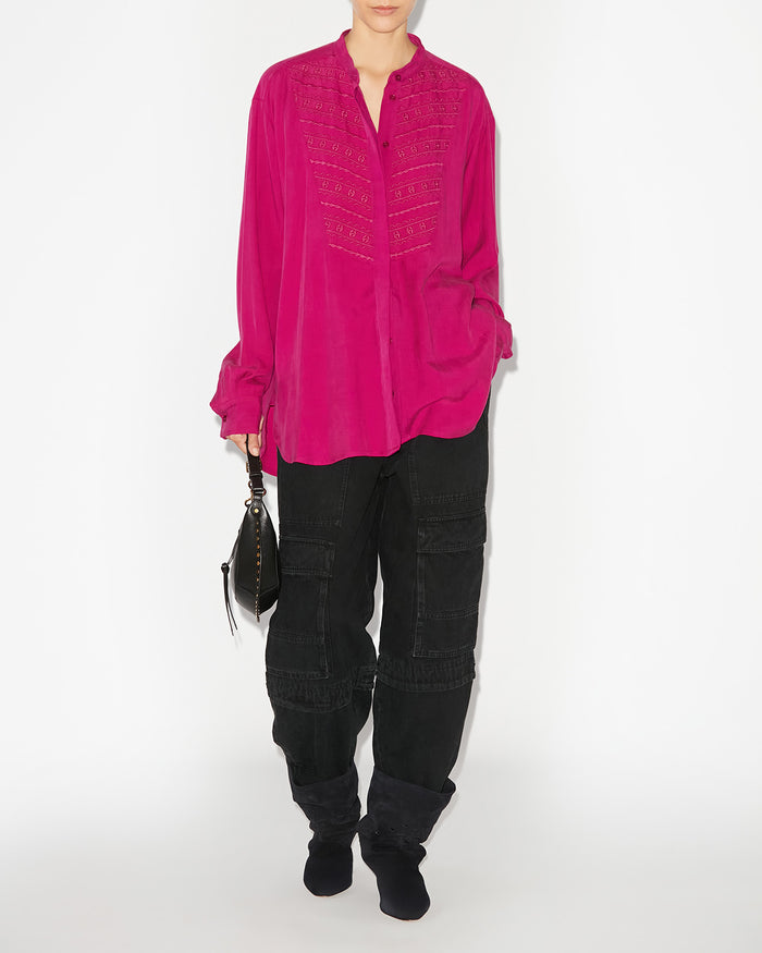 isabel marant Haut en tencel uni BRITTEN Femme violet