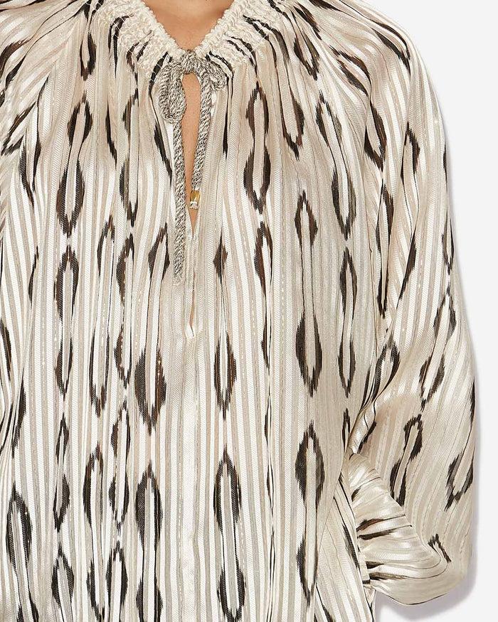 Isabel Marant BLOUSE SYRA Femme écru Et Noir