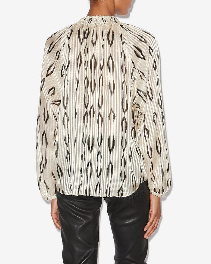Isabel Marant BLOUSE SYRA Femme écru Et Noir