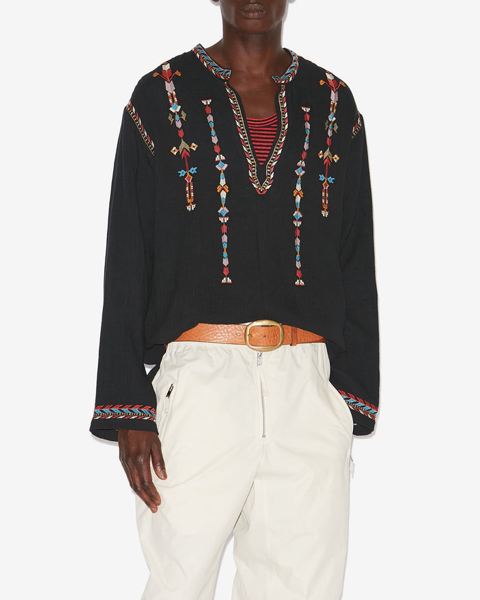 Isabel Marant BLOUSE ZAKARIA Homme Noir Délavé