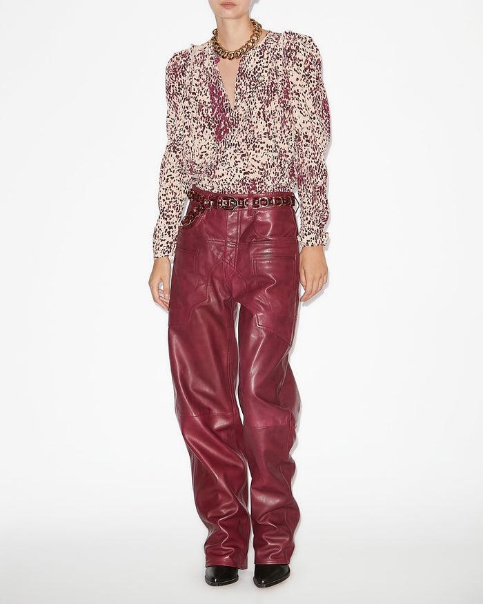 isabel marant BLOUSE ZARGA Femme violet-écru