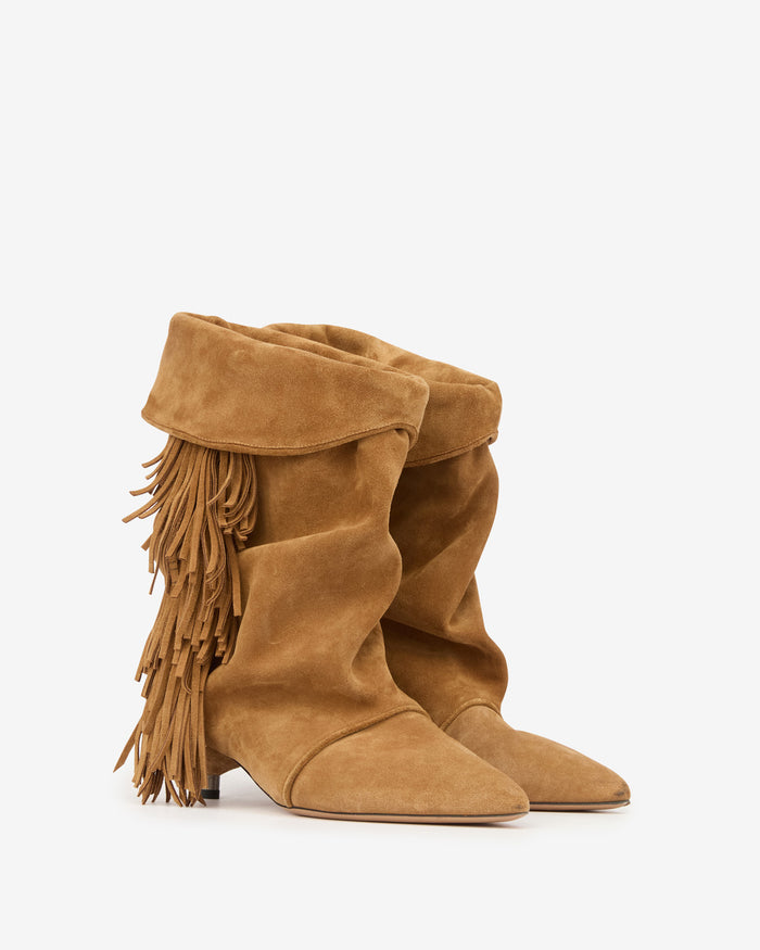 Isabel Marant BOOTS EDRIK FRINGES Femme Cognac