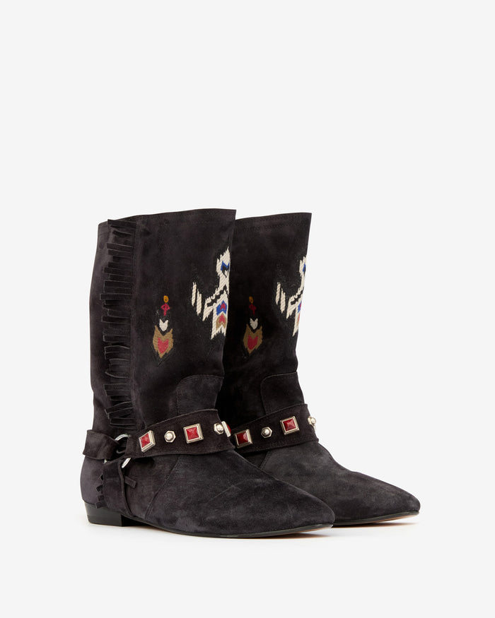 Isabel Marant BOOTS SIANI Femme Noir Délavé