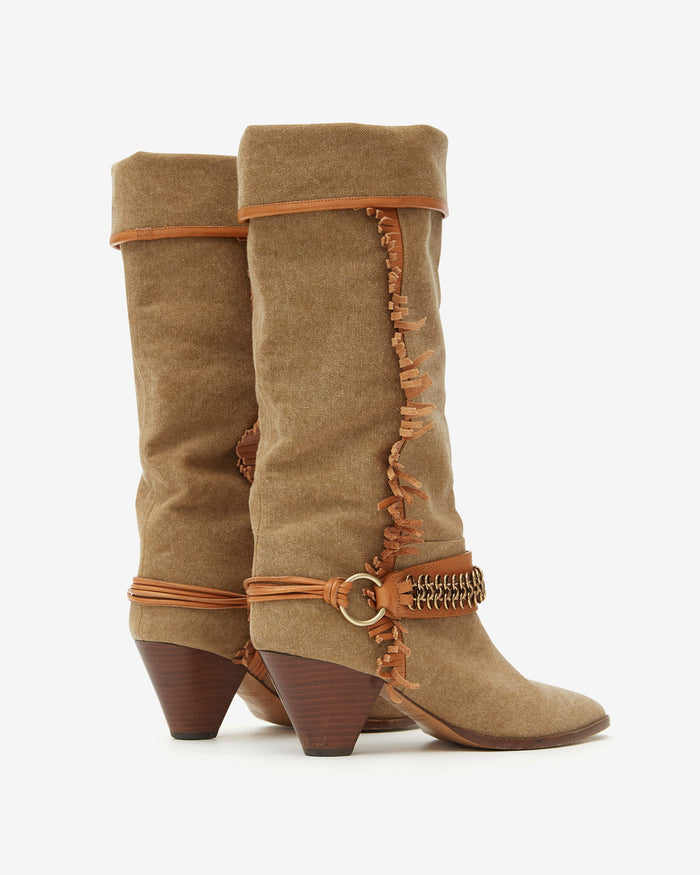 Isabel Marant BOTTES LEVON Femme Kaki