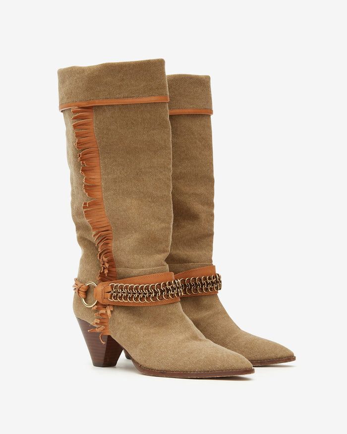 Isabel Marant BOTTES LEVON Femme Kaki