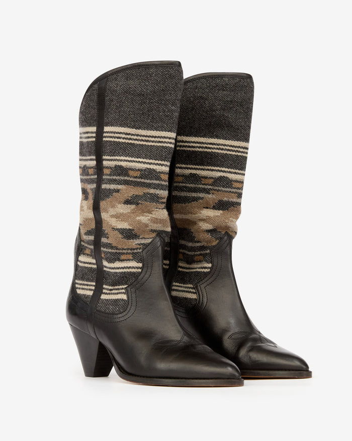 Isabel Marant BOTTES LIJITA Femme Noir Délavé