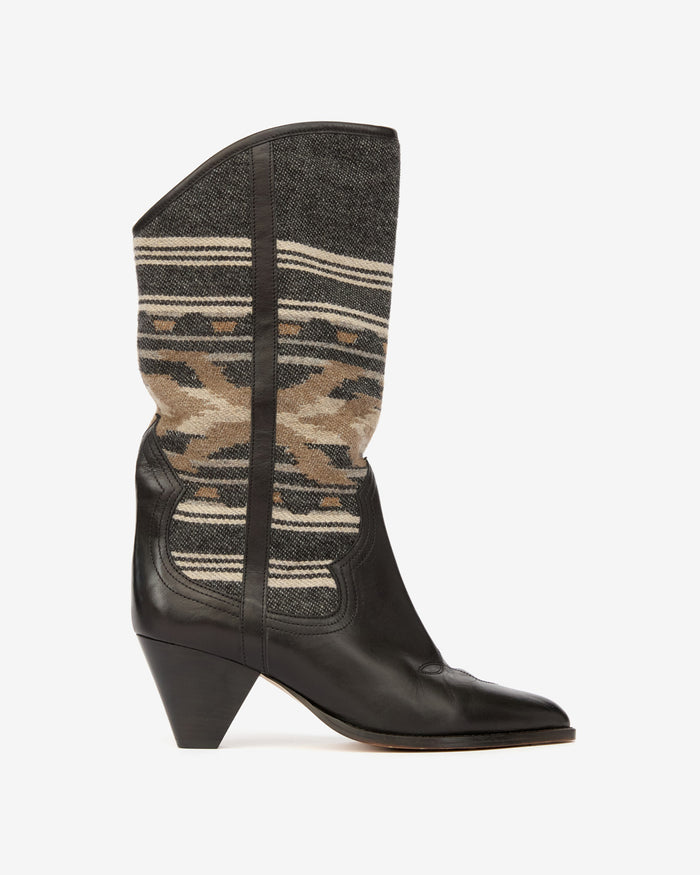 isabel marant BOTTES LIJITA Femme noir délavé