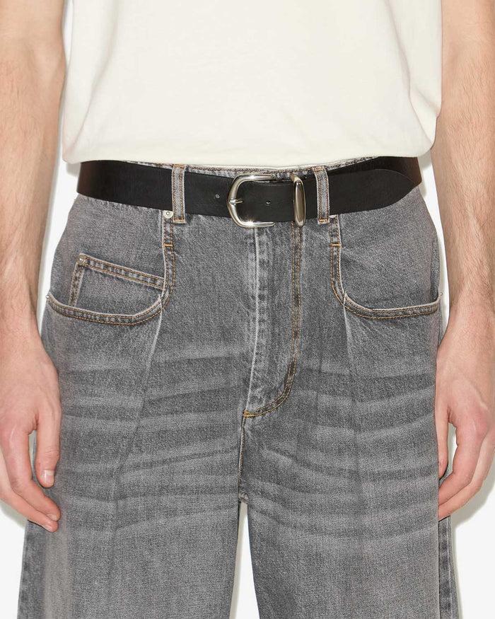 Isabel Marant Ceinture Delah Homme Noir Et Argenté