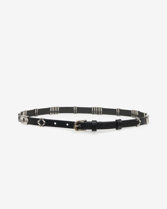 isabel marant Ceinture Odena Femme noir et argenté