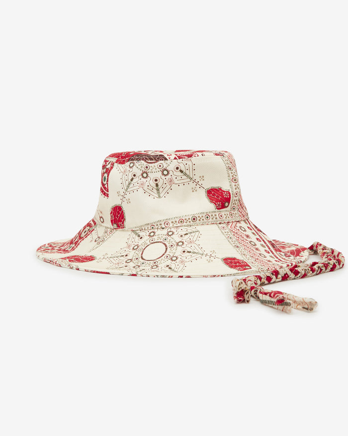 Isabel Marant CHAPEAU DELYA Femme Rouge Et écru