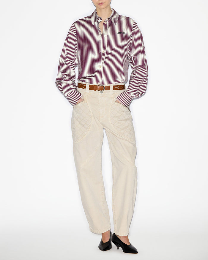 isabel marant Chemise Fabriza Femme écru-bordeaux