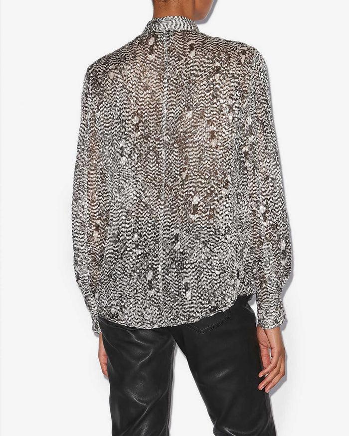 Isabel Marant CHEMISE ILDA Femme Noir Et écru