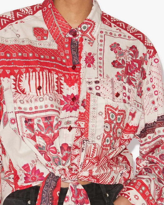 Isabel Marant CHEMISE NATHY Femme Rouge Et écru