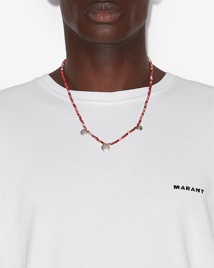 Isabel Marant COLLIER ADRI Homme Rouge Rio-argenté
