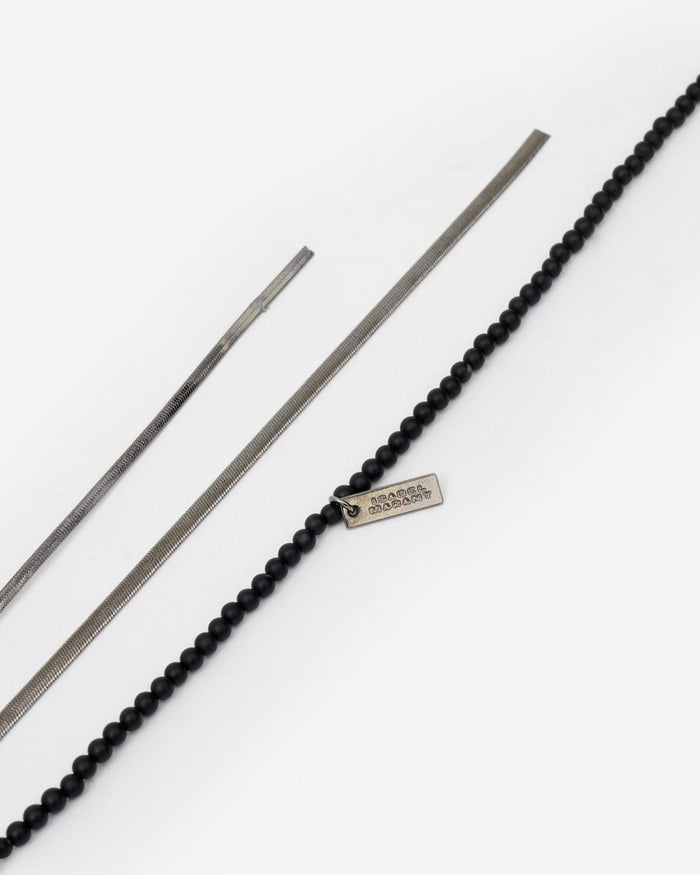 Isabel Marant Collier Emi Homme Noir-gris Métal