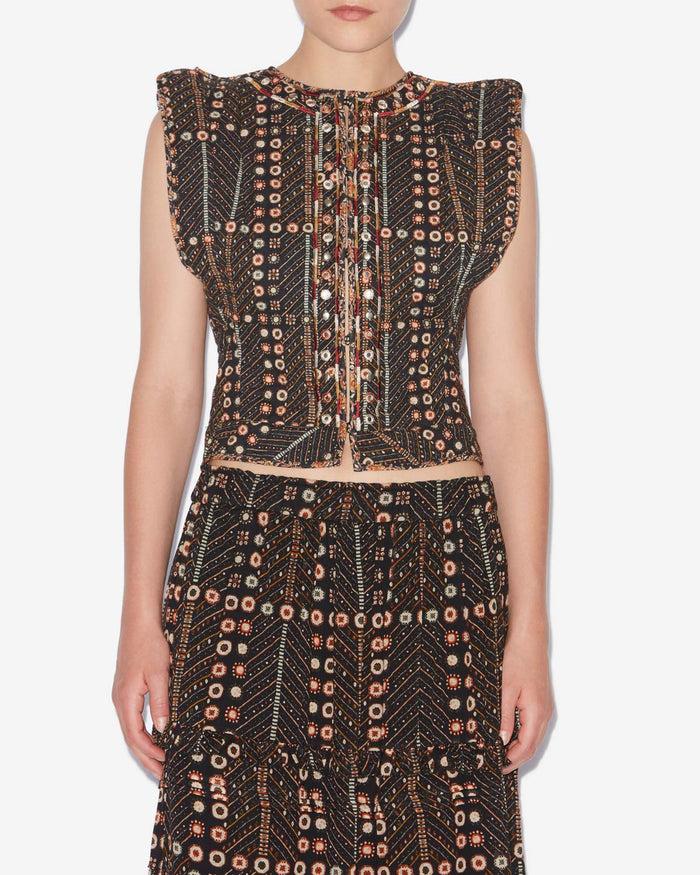 Isabel Marant GILET CERZA Femme Noir Délavé