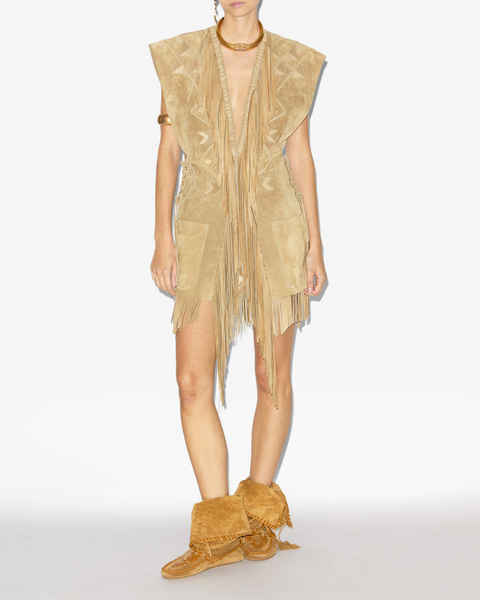 isabel marant GILET DALILA Femme beige