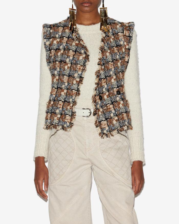 Isabel Marant Gilet Djiroy Femme Noisette-écru