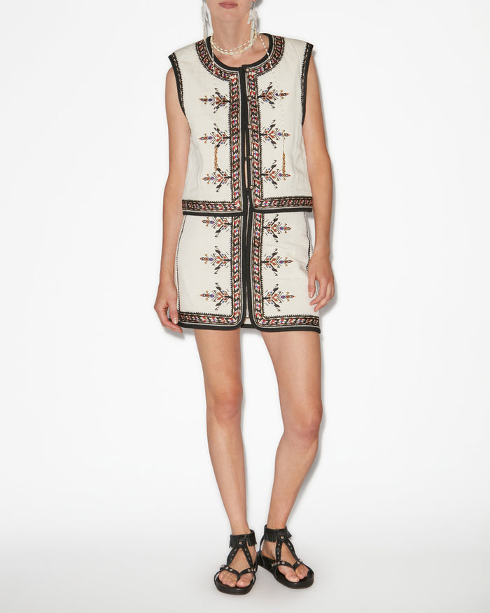 isabel marant GILET ZEANA Femme écru