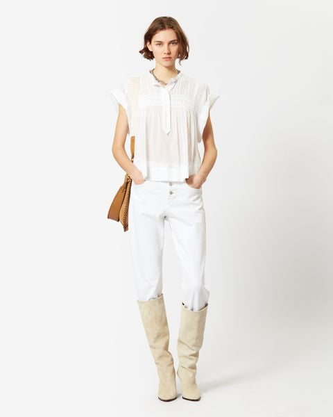 isabel marant Haut Leaza Femme blanc