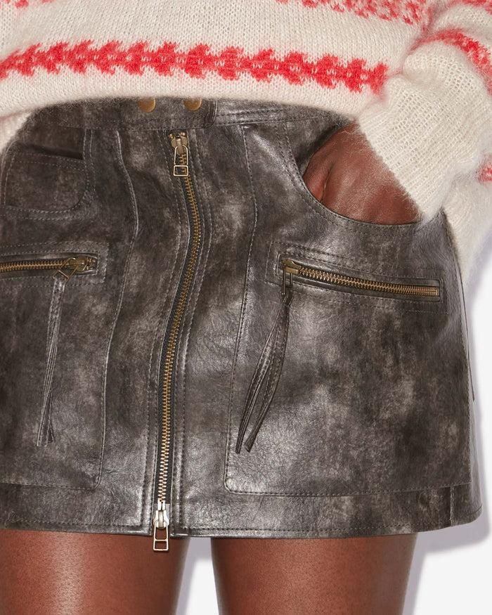 Isabel Marant JUPE CLAUDINE Femme Noir Délavé