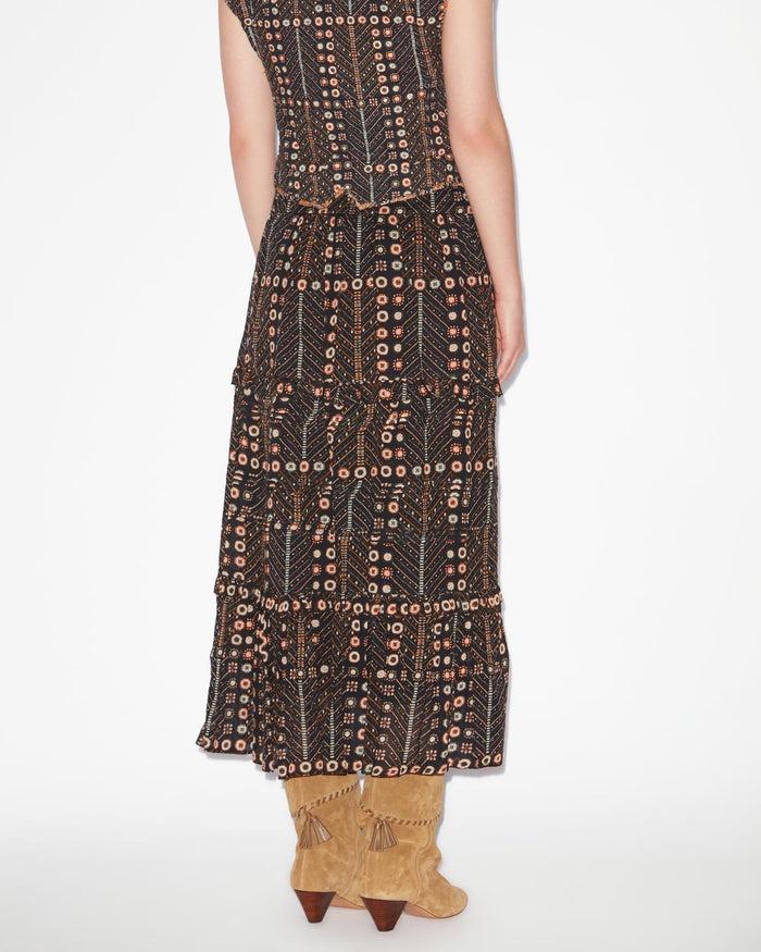 Isabel Marant JUPE DIYA Femme Noir Délavé