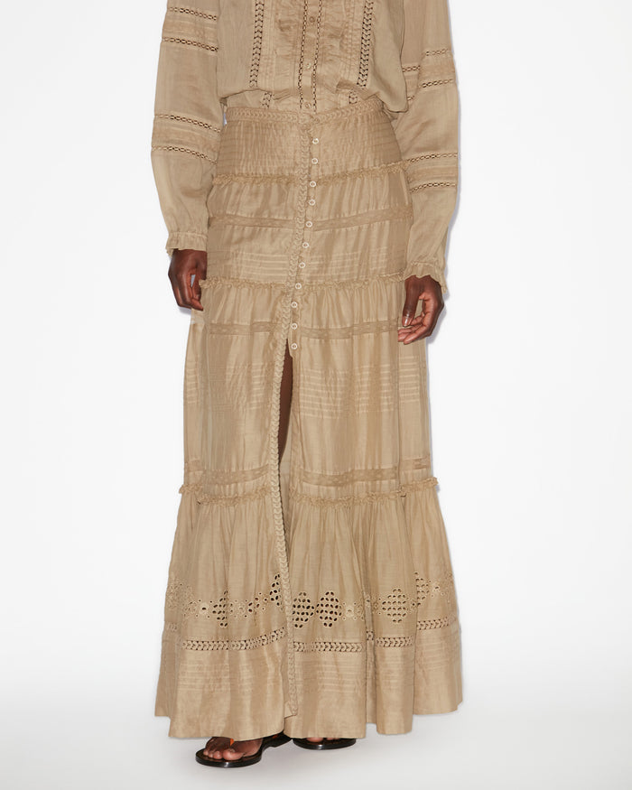 Isabel Marant JUPE DUSTA Femme Clair Kaki