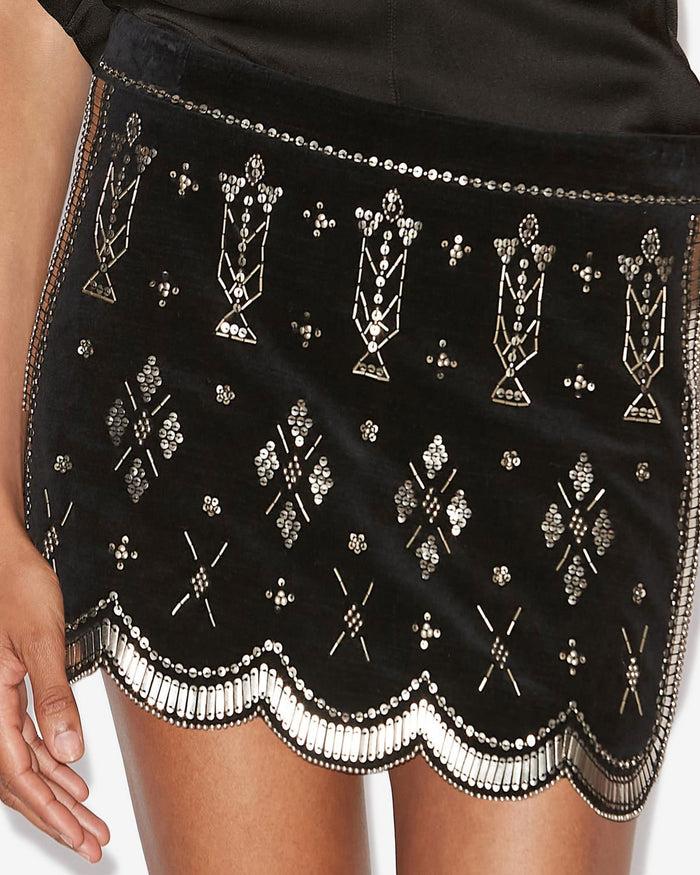 Isabel Marant JUPE HANDORE Femme Noir Et Argenté