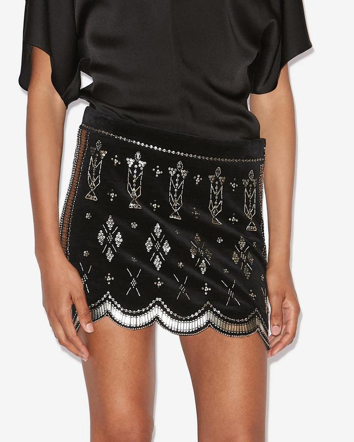 Isabel Marant JUPE HANDORE Femme Noir Et Argenté