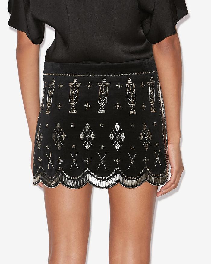 Isabel Marant JUPE HANDORE Femme Noir Et Argenté