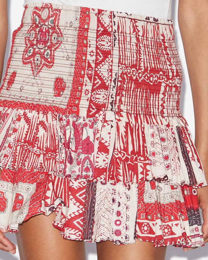 Isabel Marant JUPE NAOMI Femme Rouge Et écru
