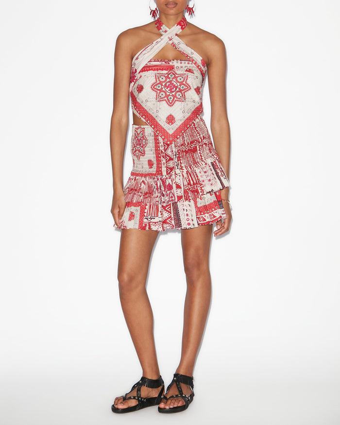 isabel marant JUPE NAOMI Femme rouge et écru