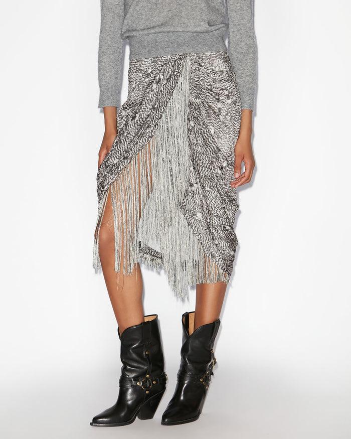 Isabel Marant JUPE ROANY Femme Noir Et écru