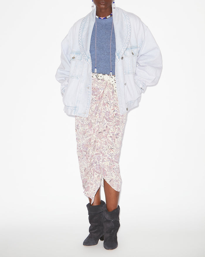 isabel marant JUPE ZAINE Femme écru-violet