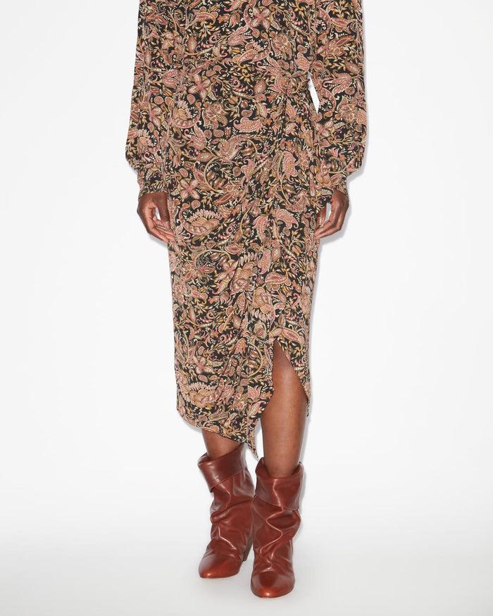 Isabel Marant JUPE ZAINE Femme Noir-ocre