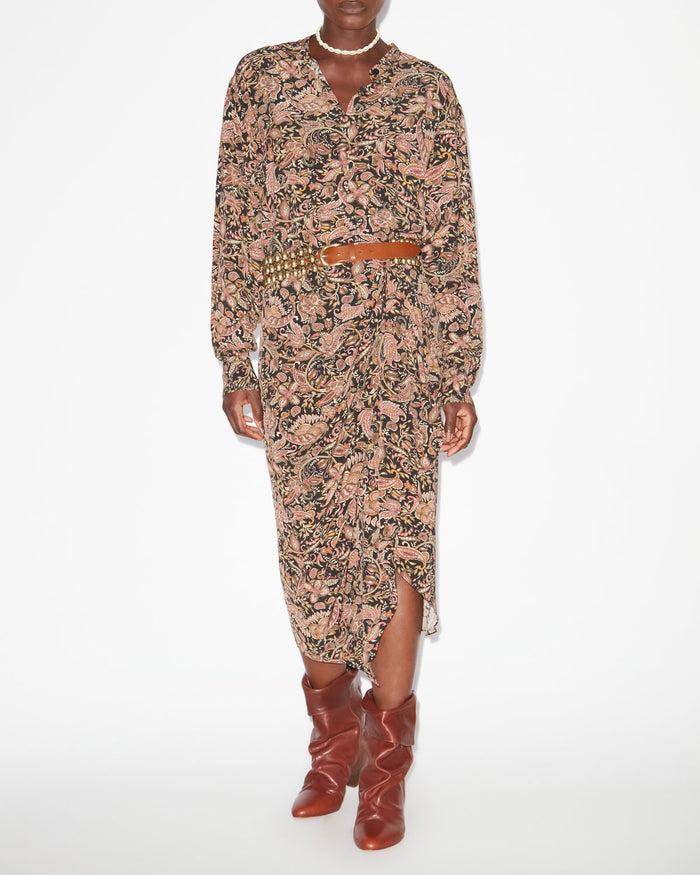 isabel marant JUPE ZAINE Femme noir-ocre