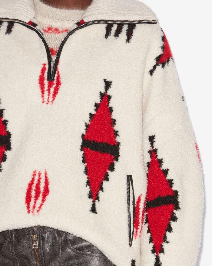 Isabel Marant MANTEAU MARNER Femme écru Et Rouge
