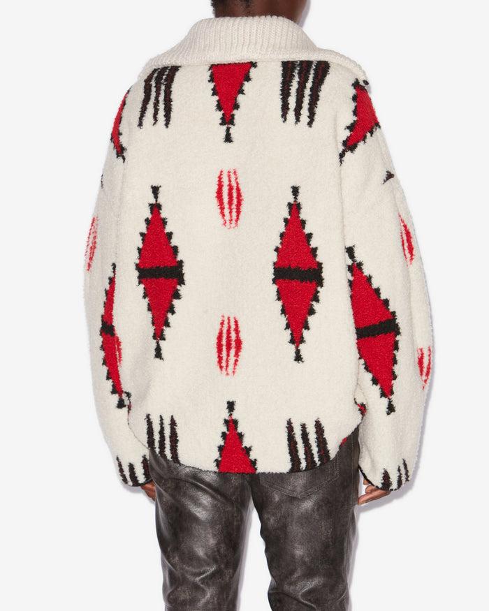 Isabel Marant MANTEAU MARNER Femme écru Et Rouge