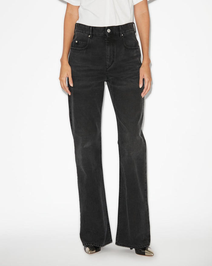 Isabel Marant Pantalon Belvira Femme Noir Délavé