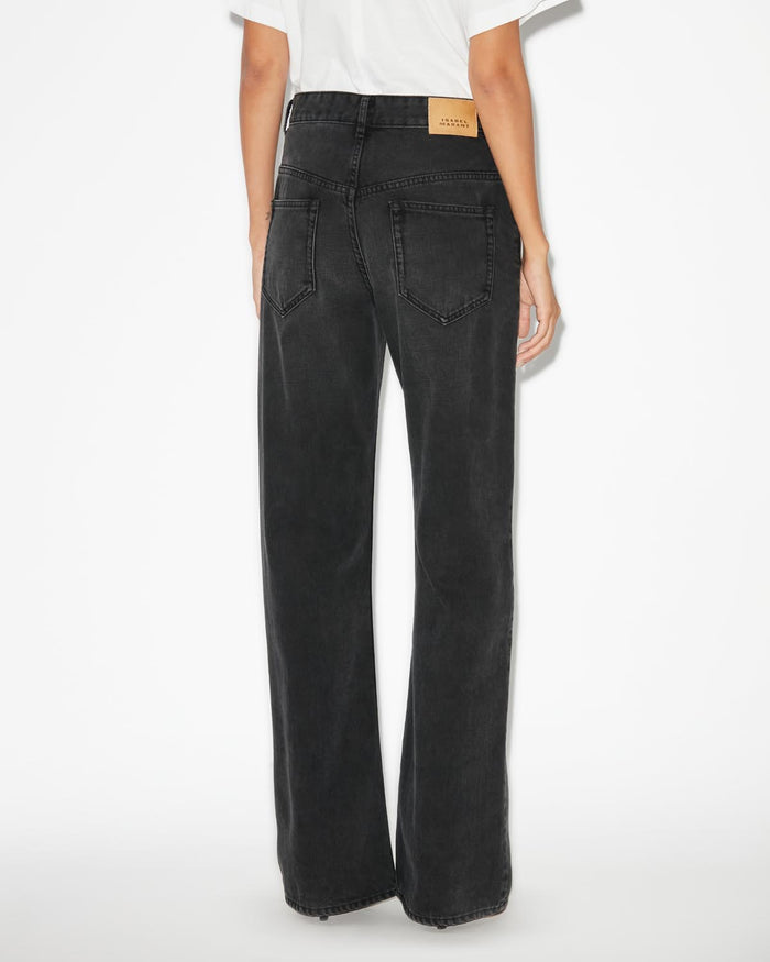 Isabel Marant Pantalon Belvira Femme Noir Délavé
