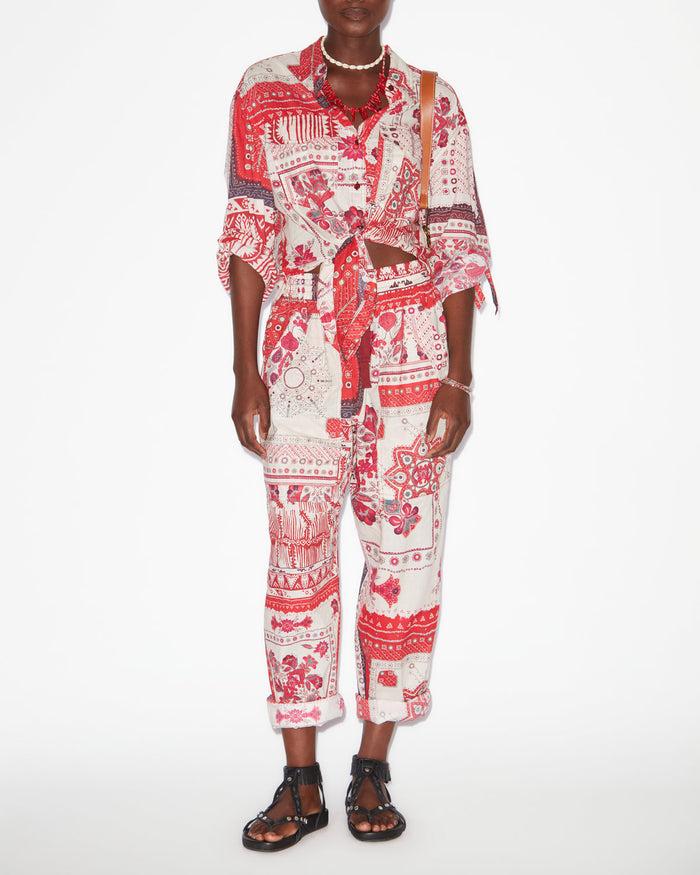 isabel marant PANTALON FEDORA Femme rouge et écru