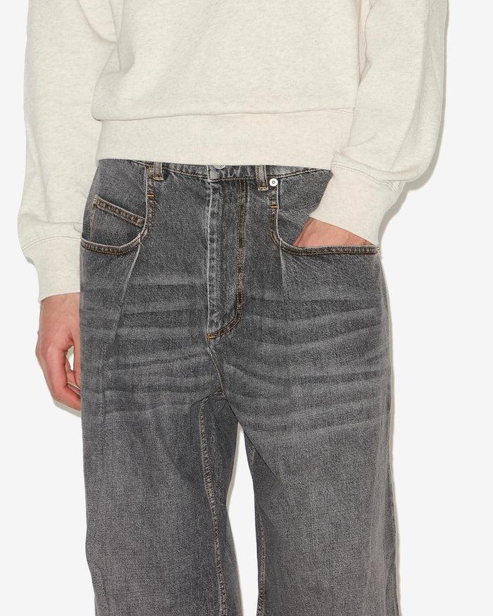 Isabel Marant Pantalon Janael Homme Noir Délavé