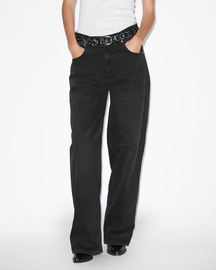 Isabel Marant PANTALON JOANNY Femme Noir Délavé