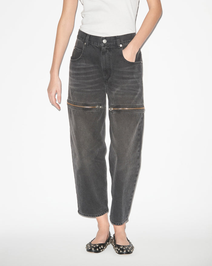Isabel Marant Pantalon Salia Femme Noir Délavé