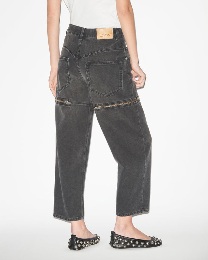 Isabel Marant Pantalon Salia Femme Noir Délavé